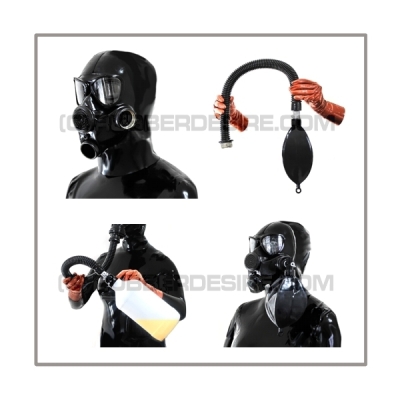 Deluxe PMK-2TA gasmask-zipperhood-system BUBBLE-P with inhaler-set, tube- and rebreathing-bag-set